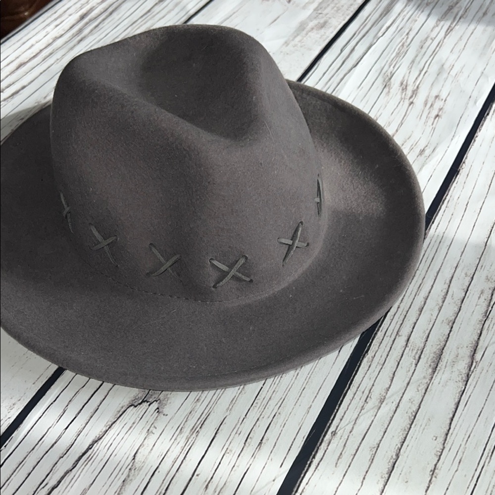 Stylish Gray Fedora Hat 100% Wool - image 2